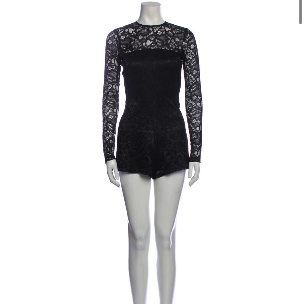 Black Alexis Nylon Lace Romper SIZE S